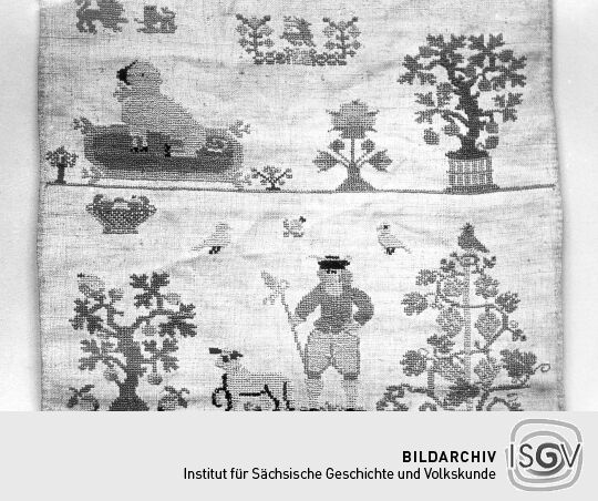 Sticktuch aus dem Heimatmuseum Sebnitz