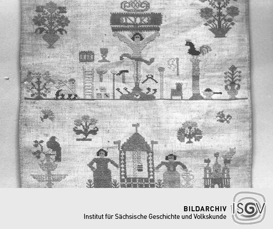 Sticktuch aus dem Heimatmuseum Sebnitz