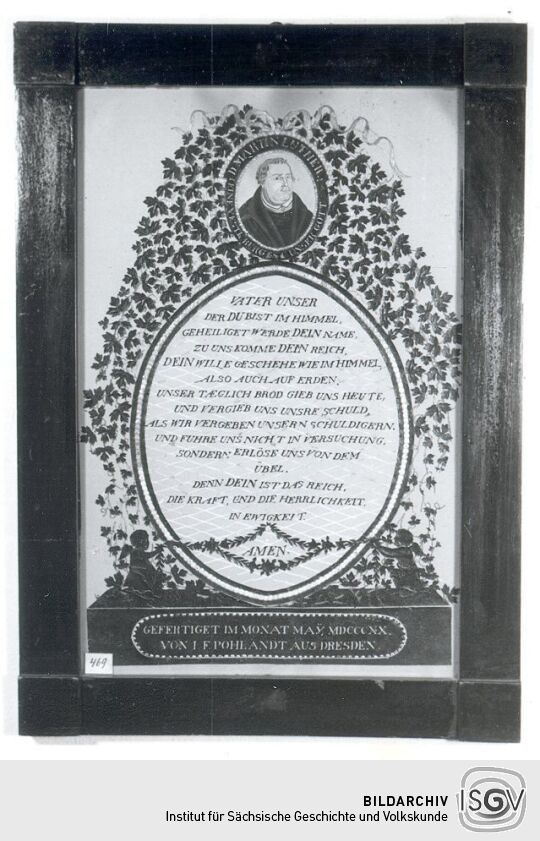 Scherenschnitt mit dem Bildnis Luthers