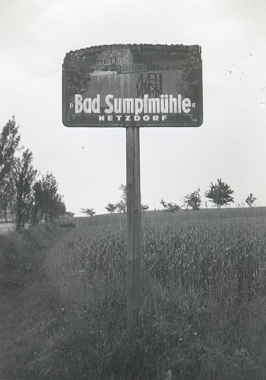 Hinweisschild bei Hetzdorf südwestlich von Oederan