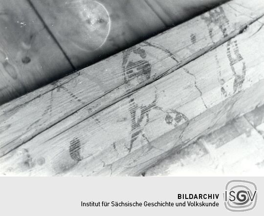 Holzbalkendecke in Eckartsberg, Detail