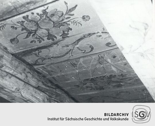 Holzbalkendecke in Eckartsberg, Detail
