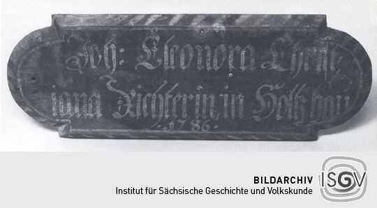 Kirchenbankschild aus dem Museum Frauenstein