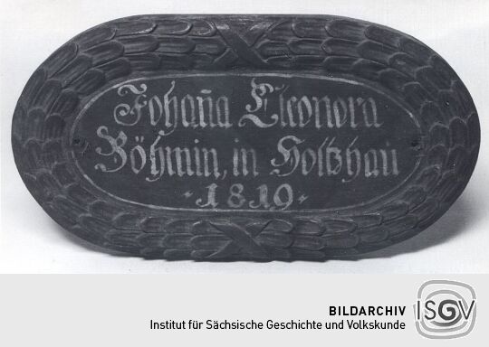 Kirchenbankschild aus dem Museum Frauenstein
