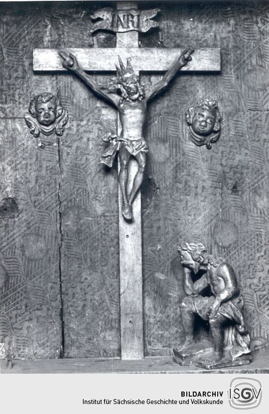 Inneres eines Andachtskastens im Museum von Grimma