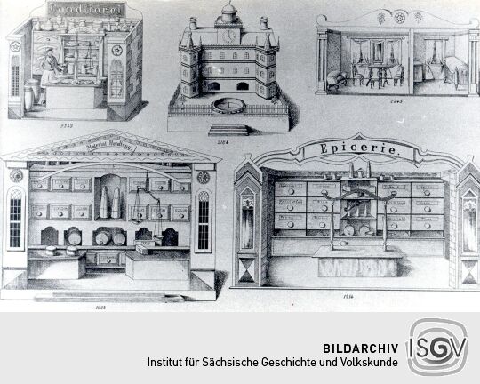 Blatt eines Spielzeugmusterbuches aus Waldkirchen