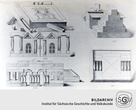 Blatt eines Spielzeugmusterbuches aus Waldkirchen