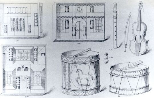 Blatt eines Spielzeugmusterbuches aus Waldkirchen