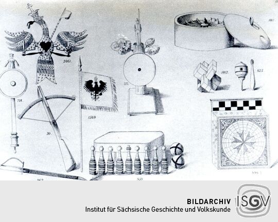 Blatt eines Spielzeugmusterbuches aus Waldkirchen