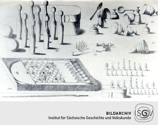 Blatt eines Spielzeugmusterbuches aus Waldkirchen