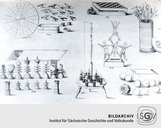 Blatt eines Spielzeugmusterbuches aus Waldkirchen