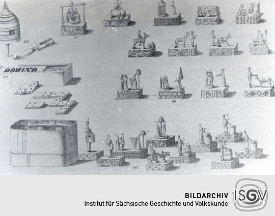 Blatt eines Spielzeugmusterbuches aus Waldkirchen