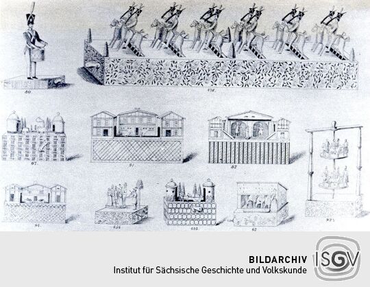 Blatt eines Spielzeugmusterbuches aus Waldkirchen