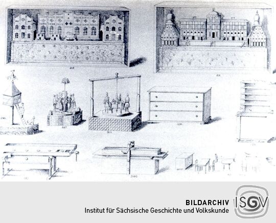 Blatt eines Spielzeugmusterbuches aus Waldkirchen