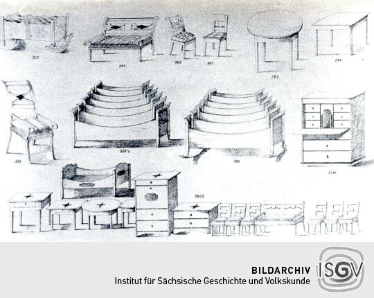 Blatt eines Spielzeugmusterbuches aus Waldkirchen