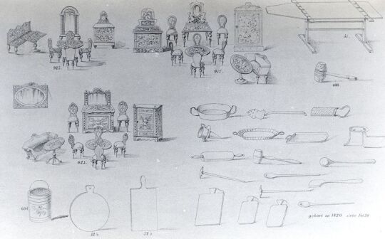 Blatt eines Spielzeugmusterbuches aus Waldkirchen