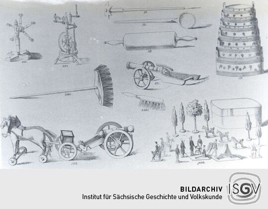 Blatt eines Spielzeugmusterbuches aus Waldkirchen