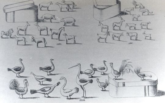 Blatt eines Spielzeugmusterbuches aus Waldkirchen