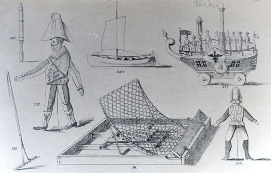 Blatt eines Spielzeugmusterbuches aus Waldkirchen