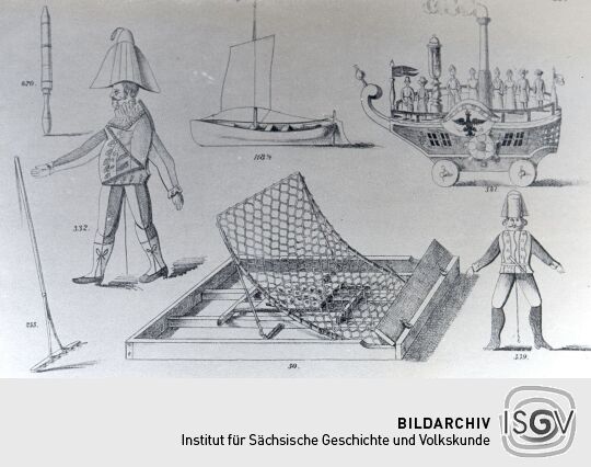 Blatt eines Spielzeugmusterbuches aus Waldkirchen