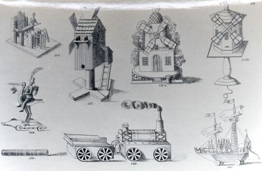 Blatt eines Spielzeugmusterbuches aus Waldkirchen