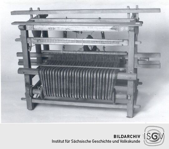 Arbeit am Schaftwebstuhl