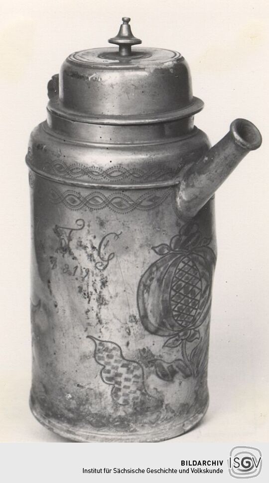 Zinnkanne aus dem Heimatmuseum Sebnitz