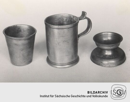 Zinngefässe aus dem Heimatmuseum Sebnitz