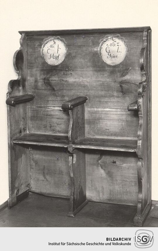 Kirchengestühl aus dem Heimatmuseum Mylau
