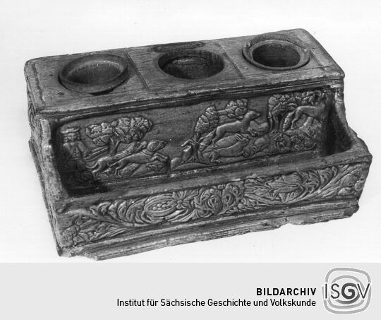 Tintenfaß mit Streusandbüchse aus Oschatz