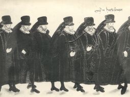 Bild: Detail eines Rollbildes: Leichenbegängnis der churfürstlichen Herrschafte