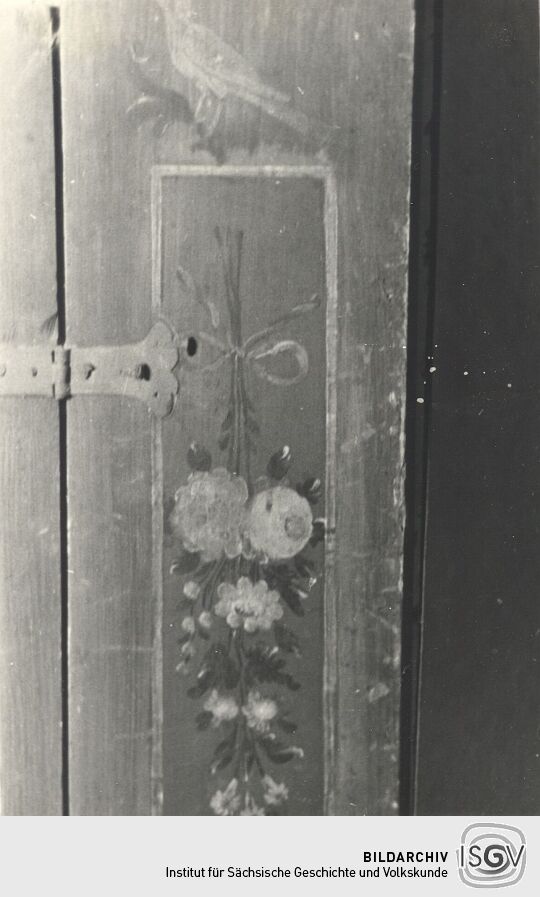 Schrank in Eckartsberg - Türfeldbemalung oben