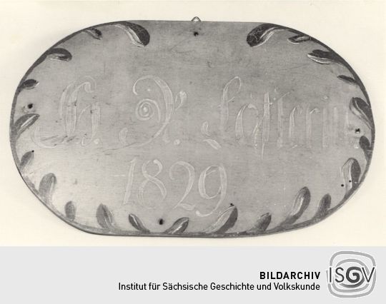 Kirchenplatzschild im Heimatmuseum Werdau