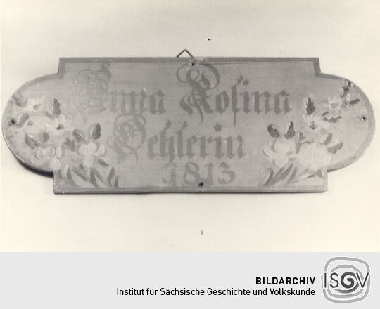 Kirchenplatzschild im Heimatmuseum Werdau