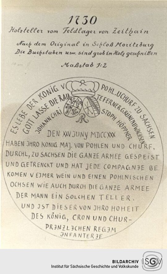 Holzteller aus Schloß Moritzburg