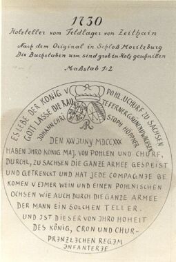Bild: Holzteller aus Schloß Moritzburg