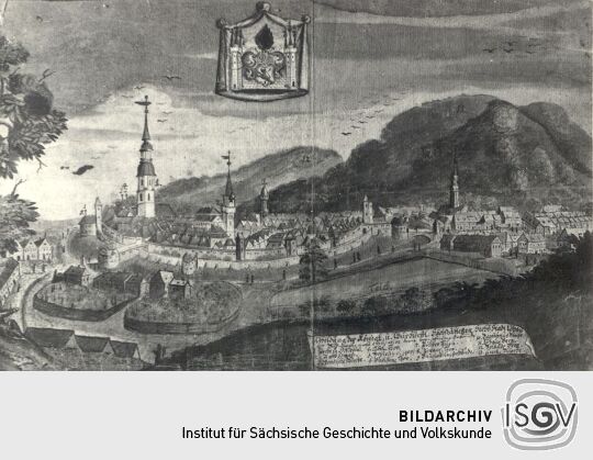 Stadtansicht von Löbau  1720