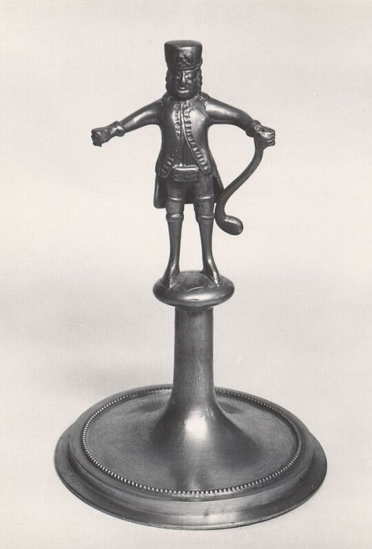 Zinnleuchter mit Bergmannsfigur aus Aue