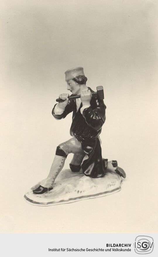 Porzellanfigur eines Häuers aus Zwickau