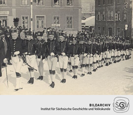 Bergleute bei einem Festumzug in Johanngeorgenstadt