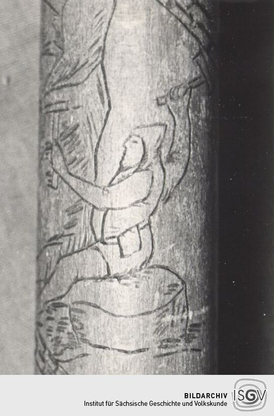 Verzierte Holzbarte