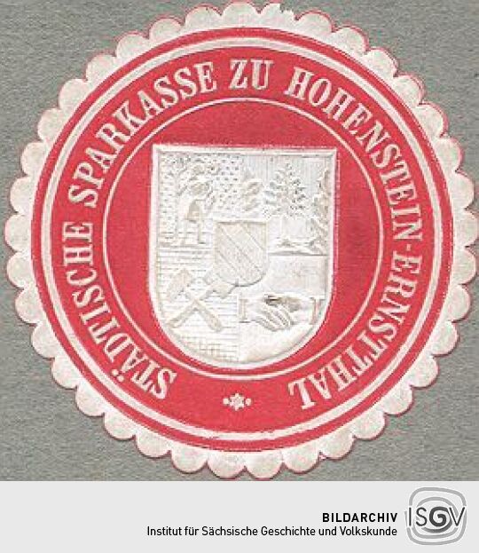 Amtssiegel der städtischen Sparkasse von Hohenstein-Ernsttahl