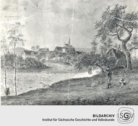 Ansicht von Großschönau um 1840