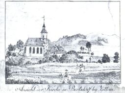Bild: "Ansicht der Kirche in Bertsdorf bey Zittau"