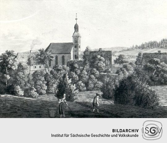 "Ansicht der Kirche von Spitzkunnersdorf bey Zittau"