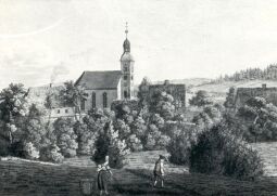 Bild: "Ansicht der Kirche von Spitzkunnersdorf bey Zittau"