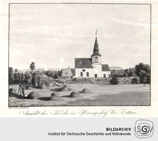 Ansicht der Kirche in Herwigsdorf