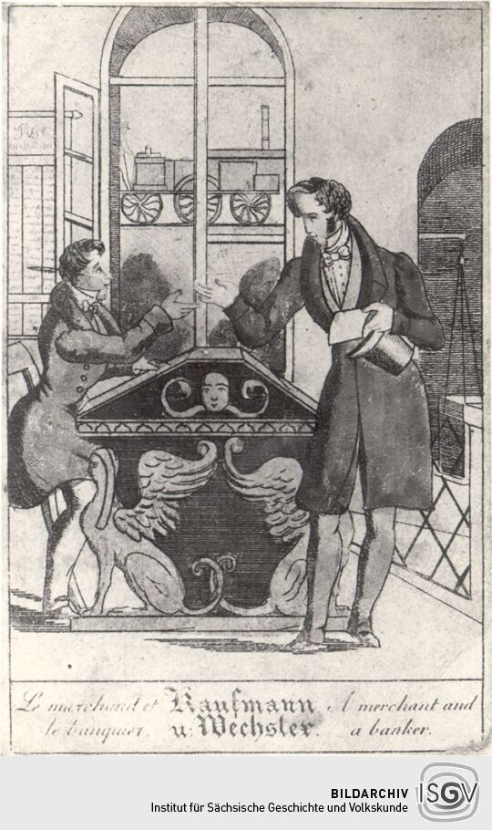 Spielkarte Kaufmann und Wechsler