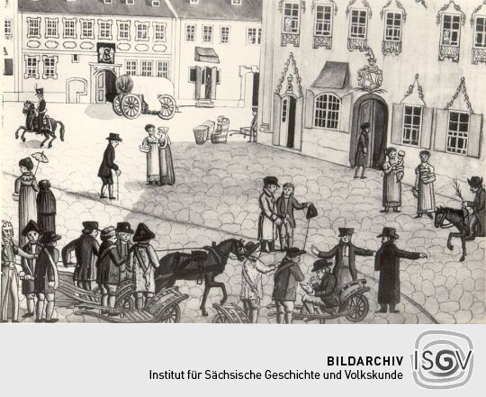 Gemälde mit Darstellung des Zwickauer Marktes