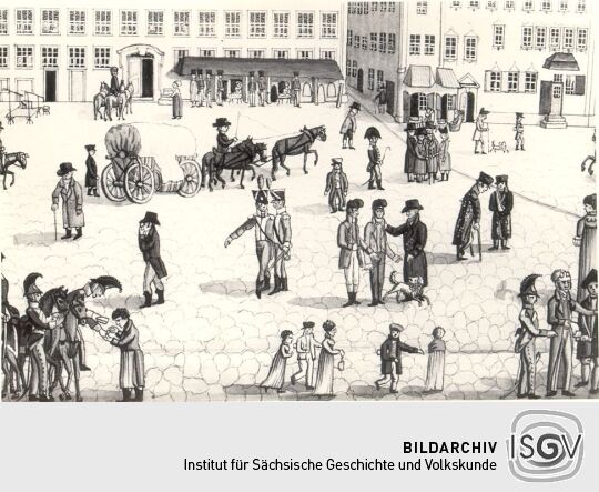 Gemälde mit Darstellung des Zwickauer Marktes